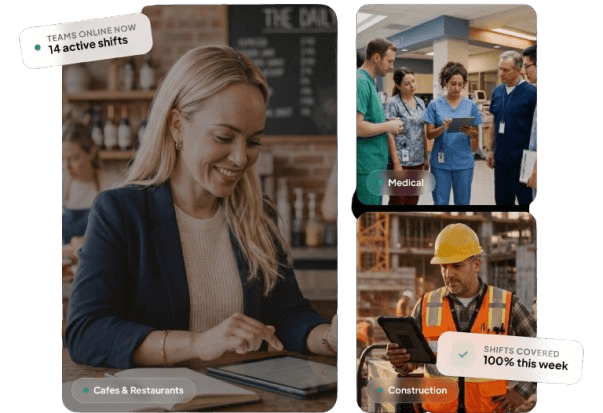 Use cases across restaurants, medical teams, and construction crews